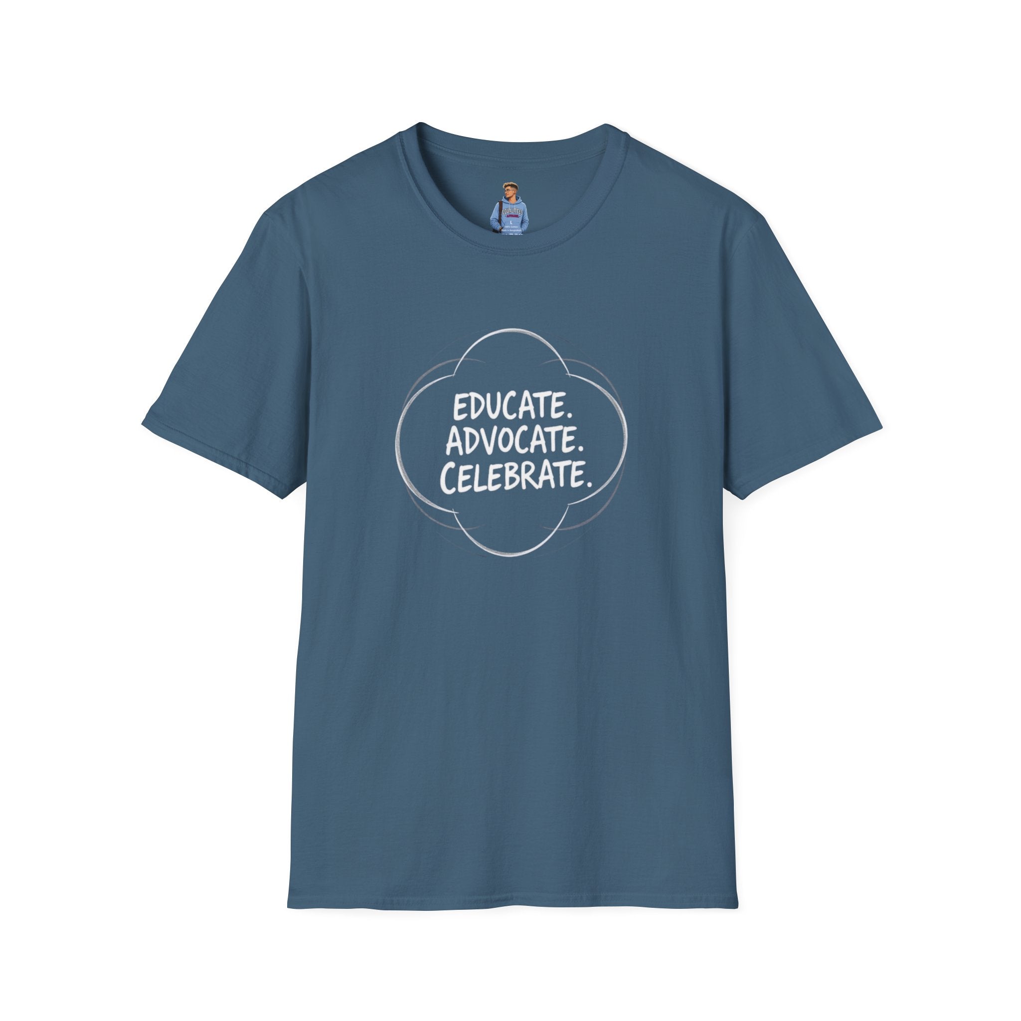 Subtle Pride Educate Advocate Celebrate Minimalist T-Shirt for Every Occasion