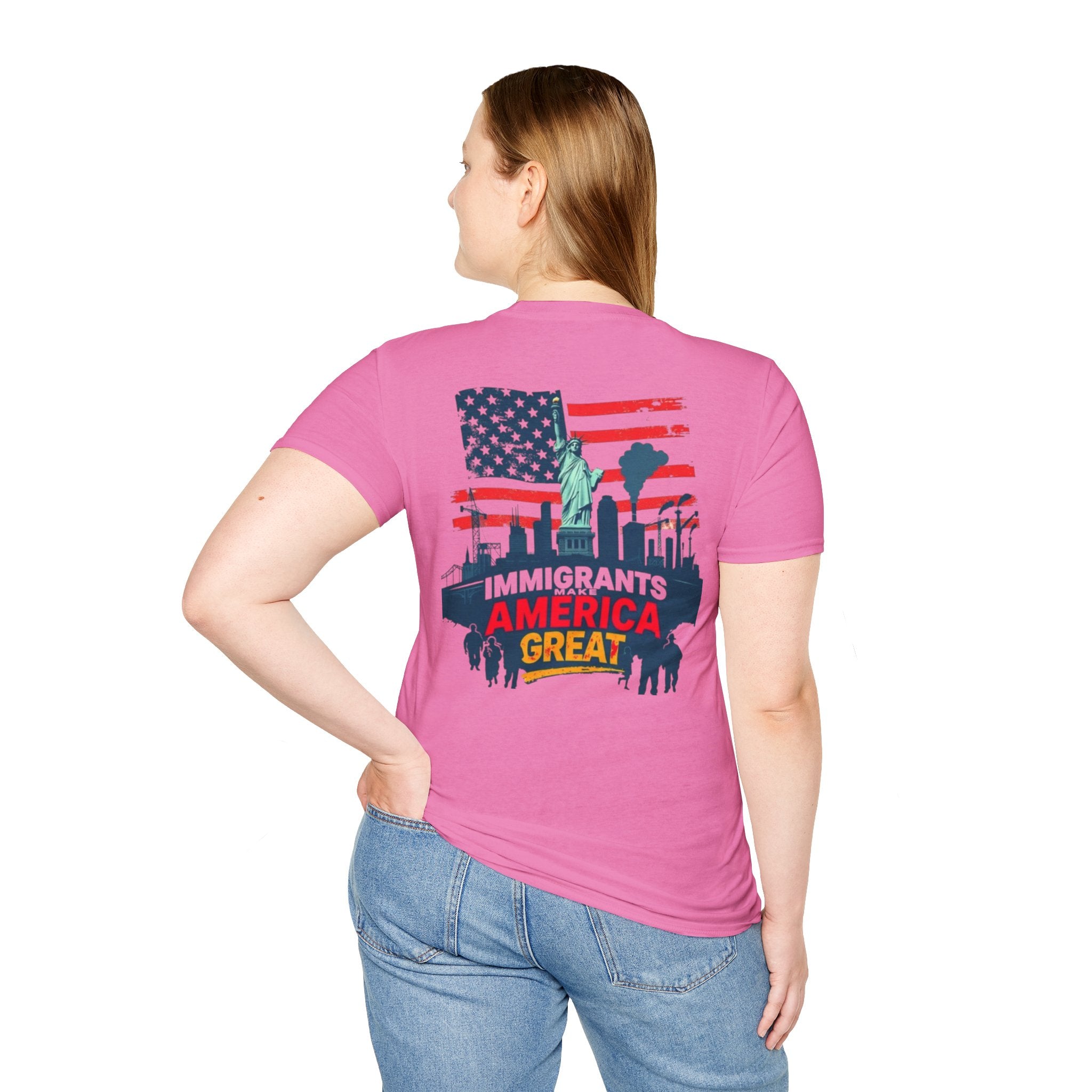Estoy Contigo (I Am With You) Los inmigrantes hacen grande a Estados Unidos Camiseta unisex de estilo suave Camiseta clásica de protesta