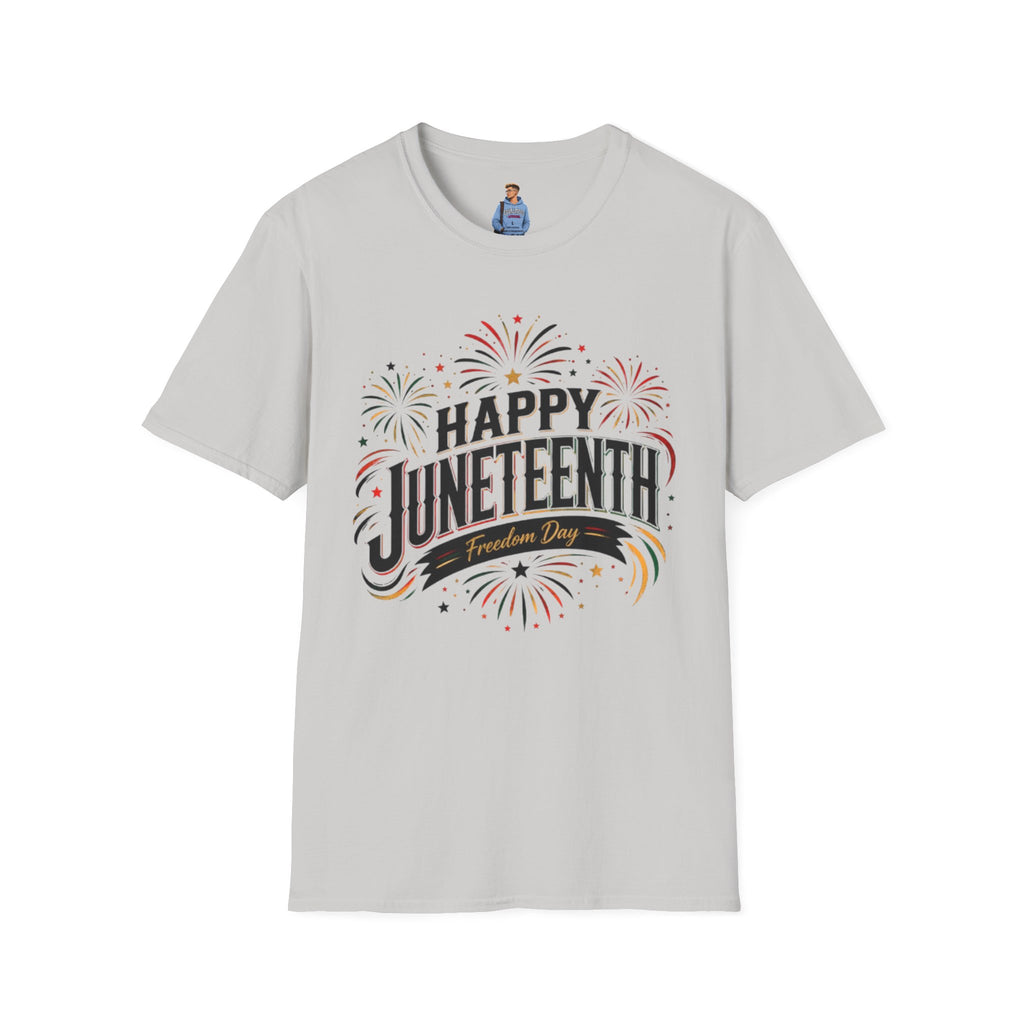 Juneteenth T-Shirt - "Happy Juneteenth" Fireworks Celebration Tee