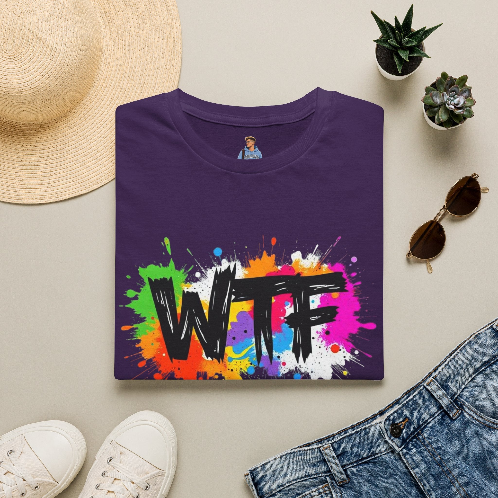 Bold Rainbow WTF Color Splash T-Shirt