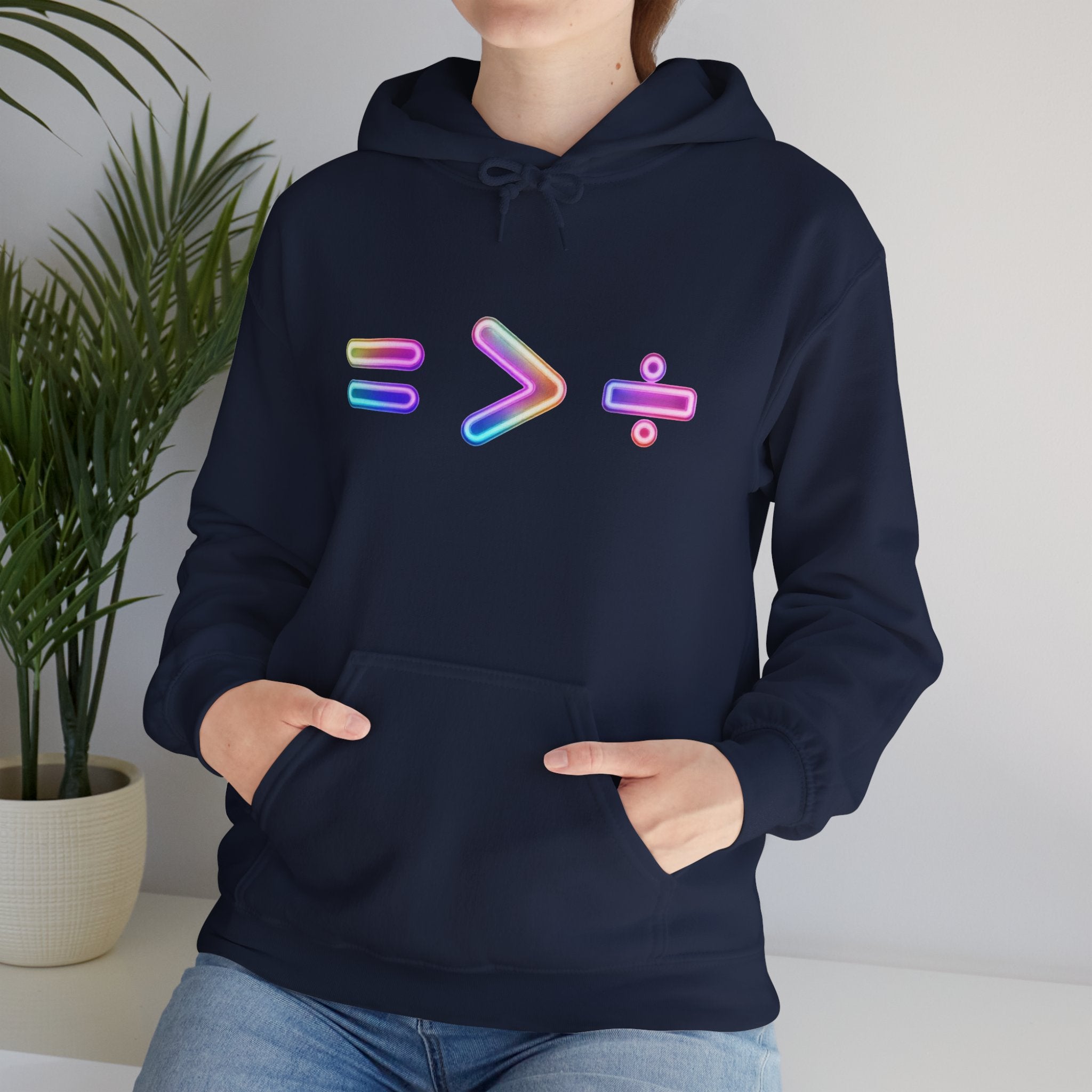 Equality is Greater than Division Neon Style Pullover Hoodie