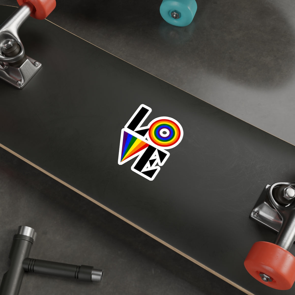 Die-Cut Stickers - Rainbow LOVE - EqualiTees.Me