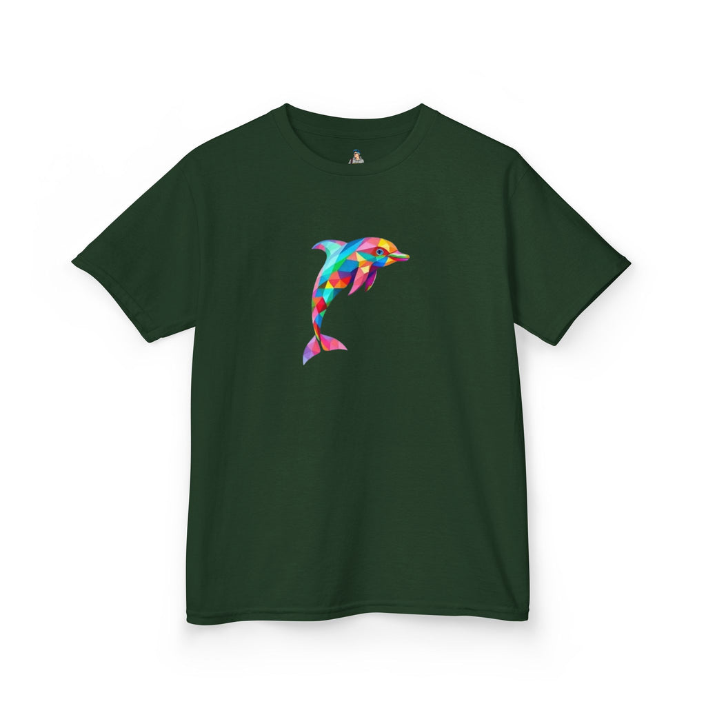 Colorful Fractal Dolphin Kids Heavy Cotton Tee - EqualiTees.Me