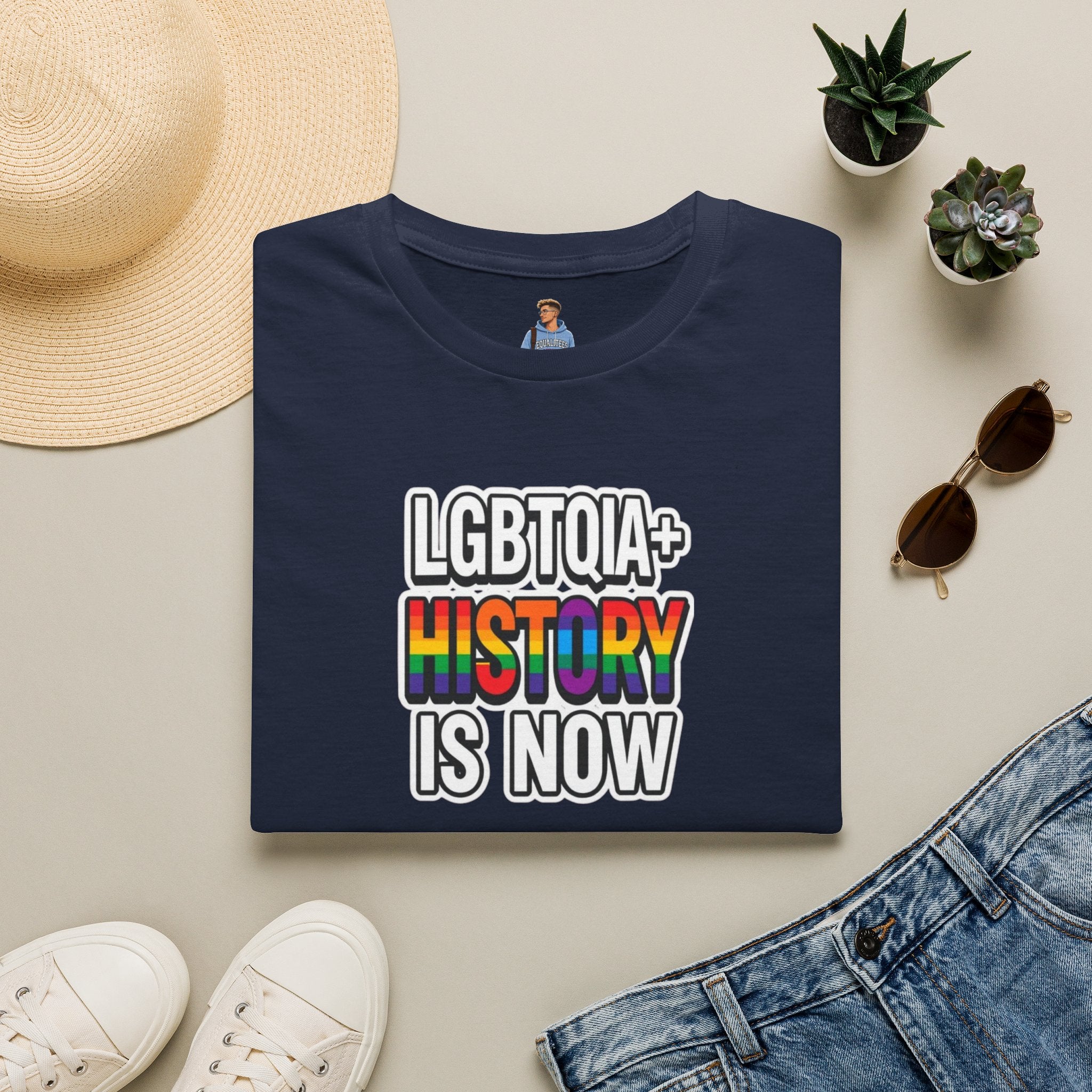 Camiseta unisex de estilo suave con la historia LGBTQIA+ ahora