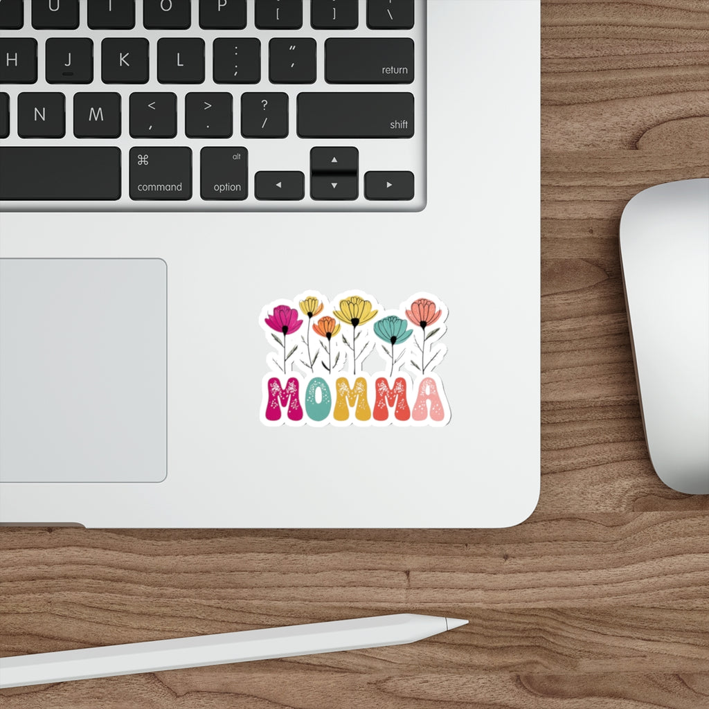Die-Cut Stickers - MOMMA With Flowers - EqualiTees.Me