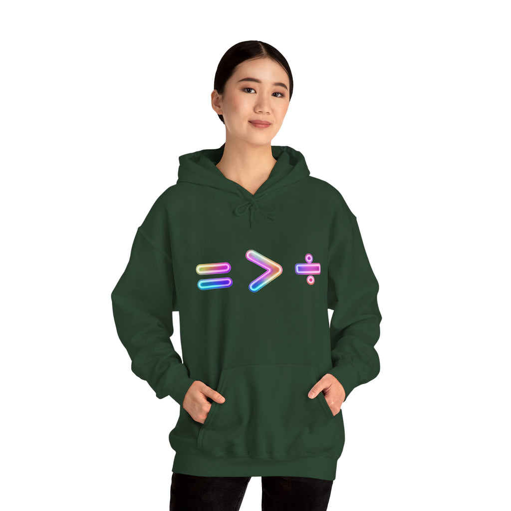 Equality is Greater than Division Neon Style Pullover Hoodie