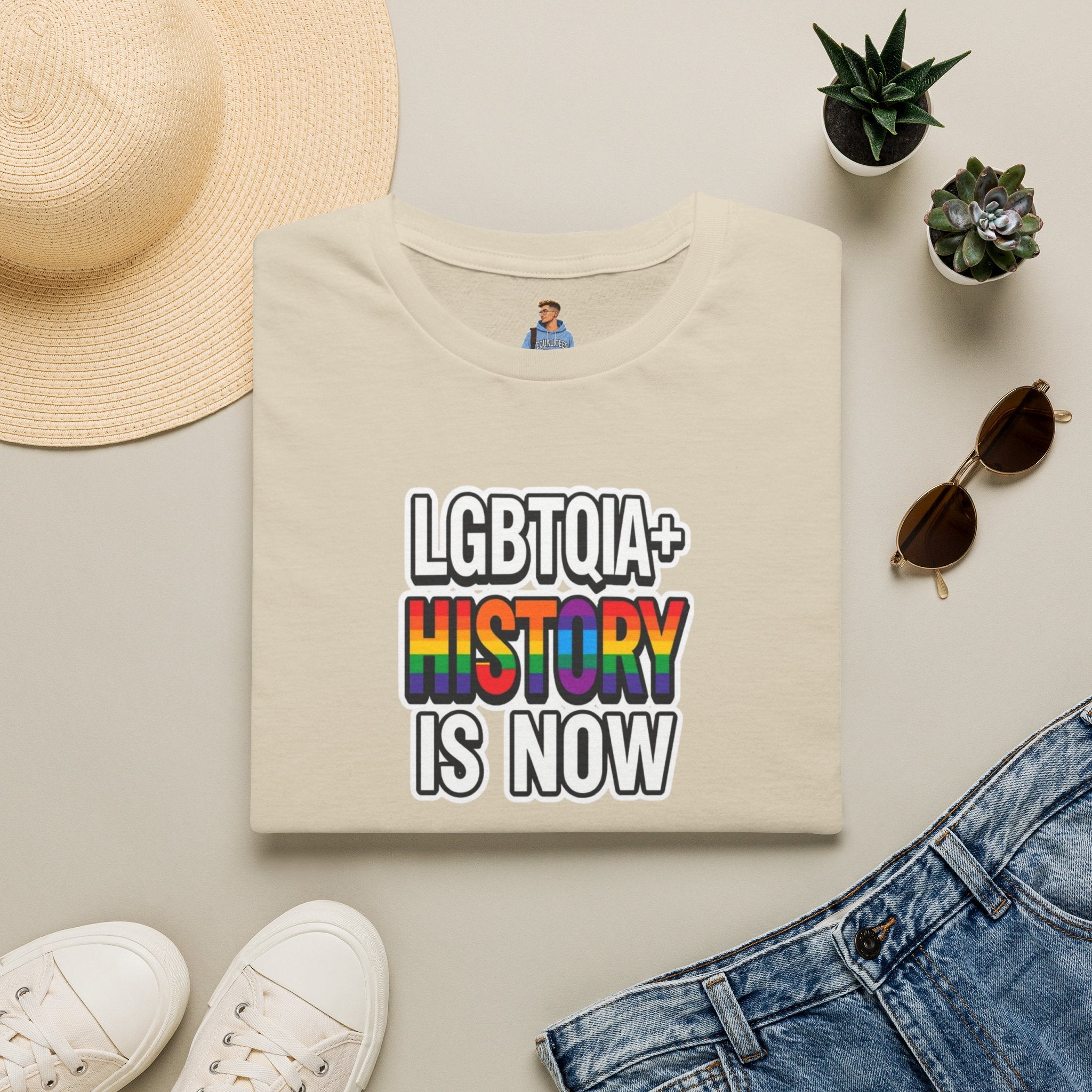 Camiseta unisex de estilo suave con la historia LGBTQIA+ ahora