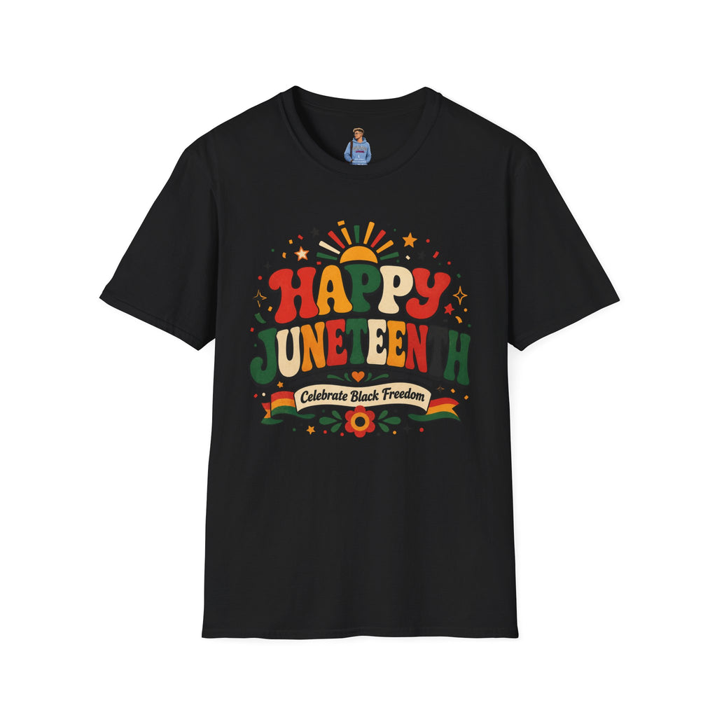 Juneteenth T-Shirt - "Happy Juneteenth" Retro Celebration Tee