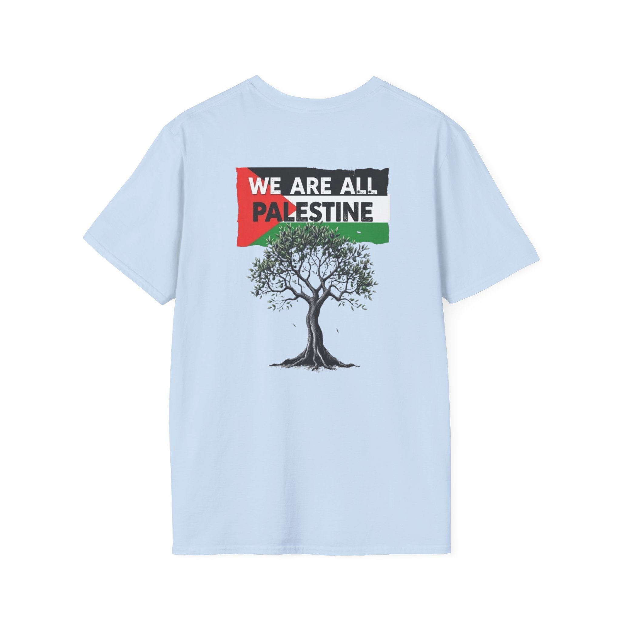 Camiseta unisex de estilo suave: "Apoya a Gaza y todos somos Palestina".