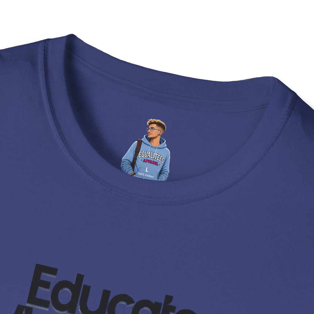 Teacher Advocate T-Shirt - Subtle Pride Educate Advocate Celebrate Design