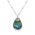 Wild Landscape Teardrop Pendant Necklace