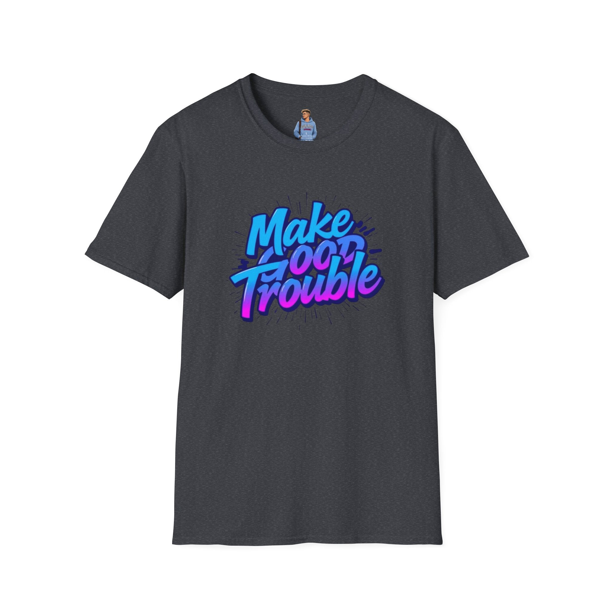 Make Good Trouble Blue Graphic Unisex T-Shirt - Fun & Bold Design for Everyday Wear