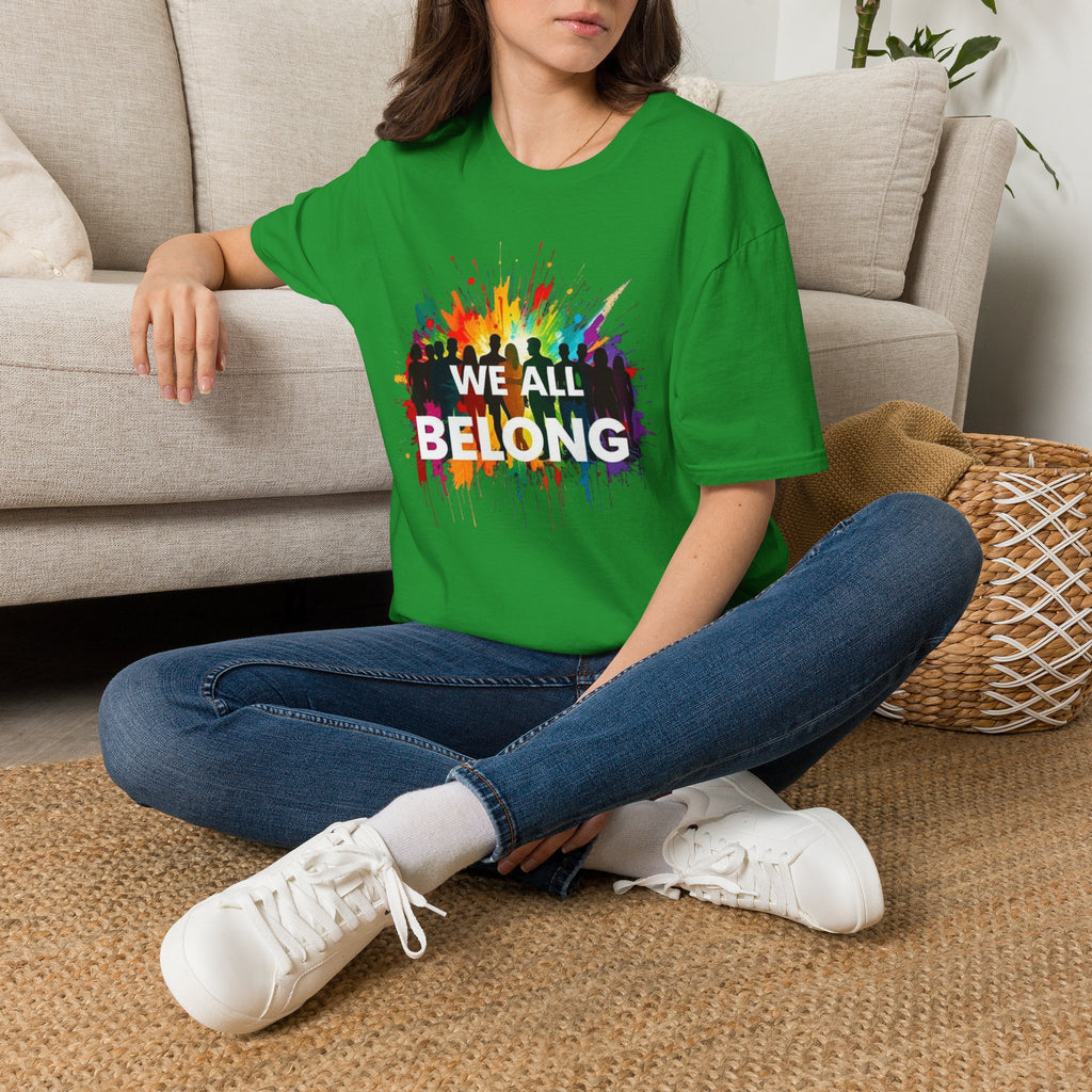 We All Belong Unisex Softstyle T-Shirt - Colorful Pride Tee