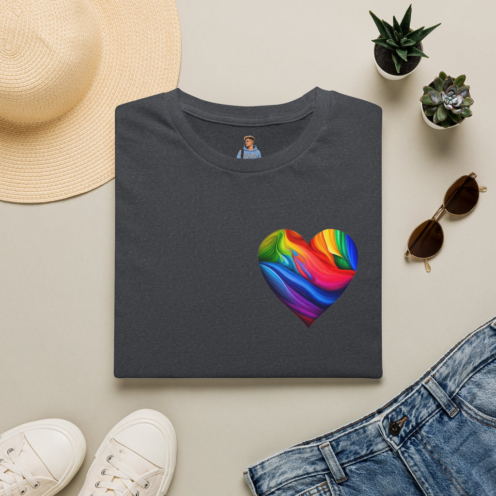 Camiseta unisex Softstyle - Diseño de corazón de orgullo con la frase 'La existencia es resistencia'