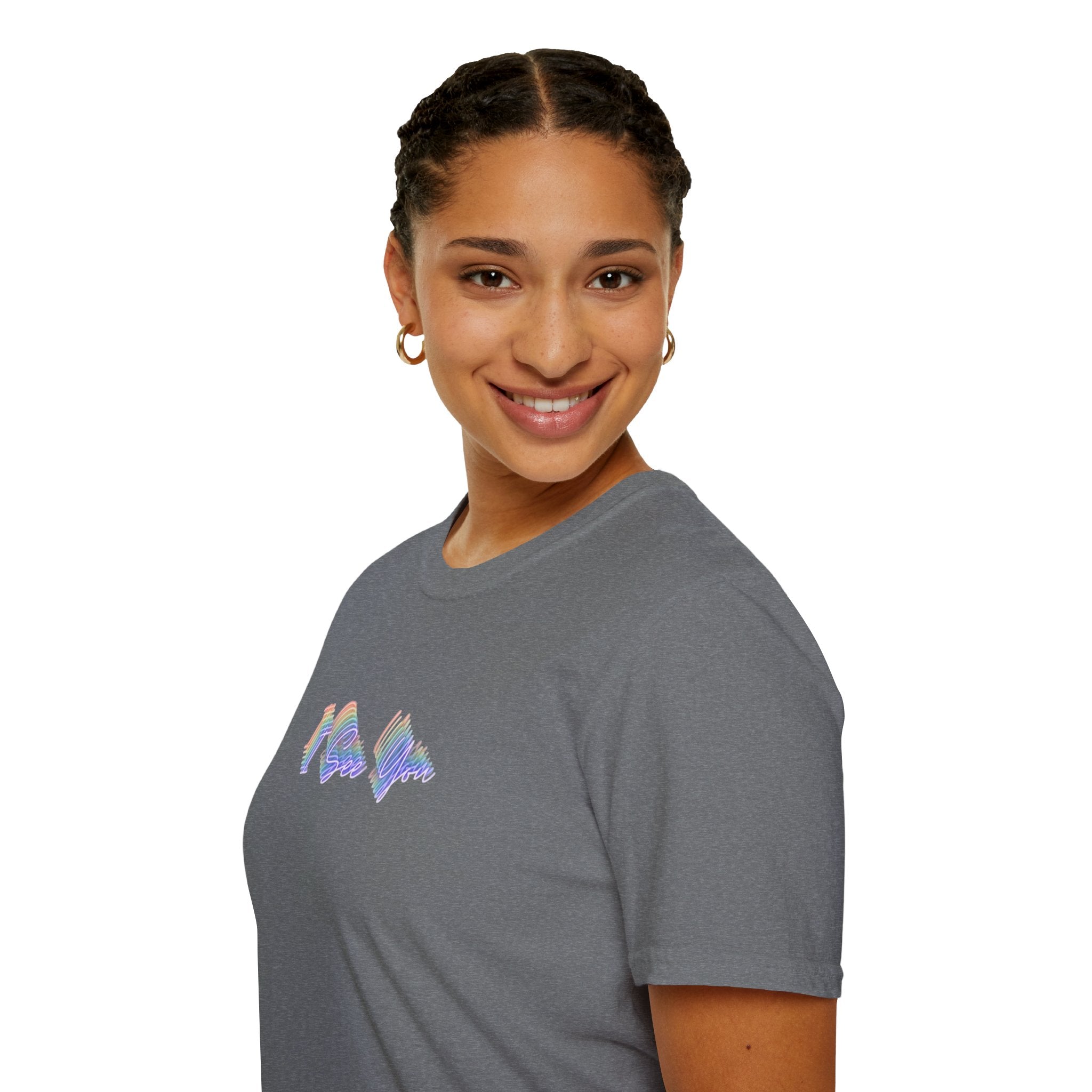 I See You Unisex Softstyle T-Shirt - Colorful Wave Design for LGBTQ+ Visibility