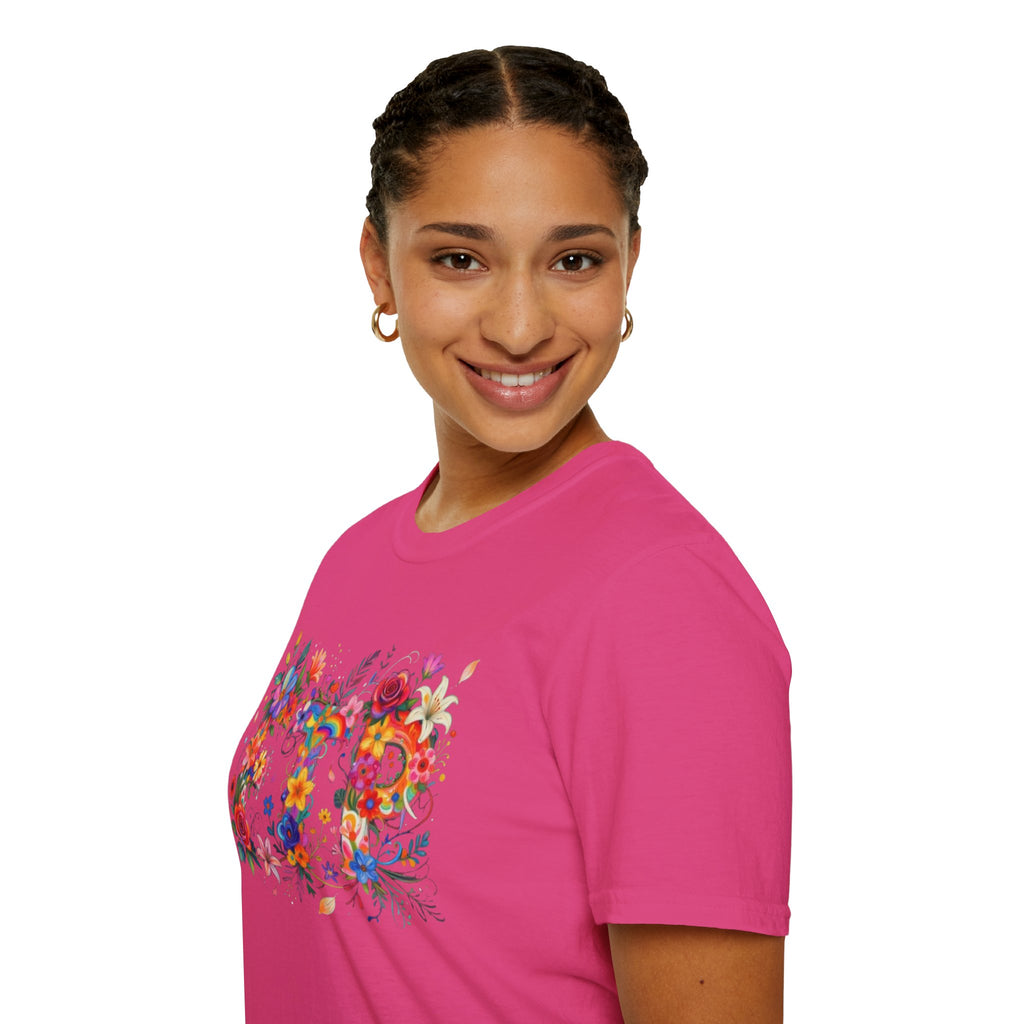 Floral 'FTP' Graphic T-Shirt