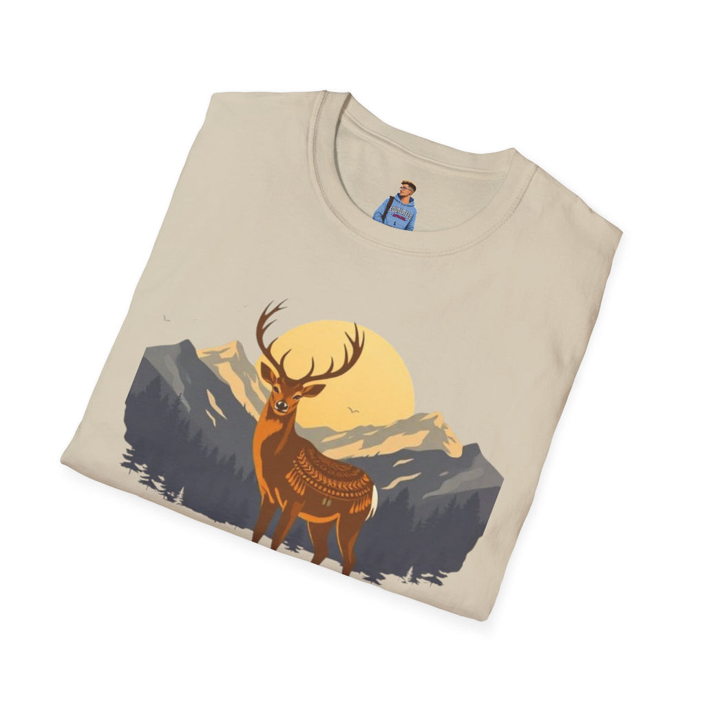 Mountain Sunset Deer Unisex Softstyle T-Shirt