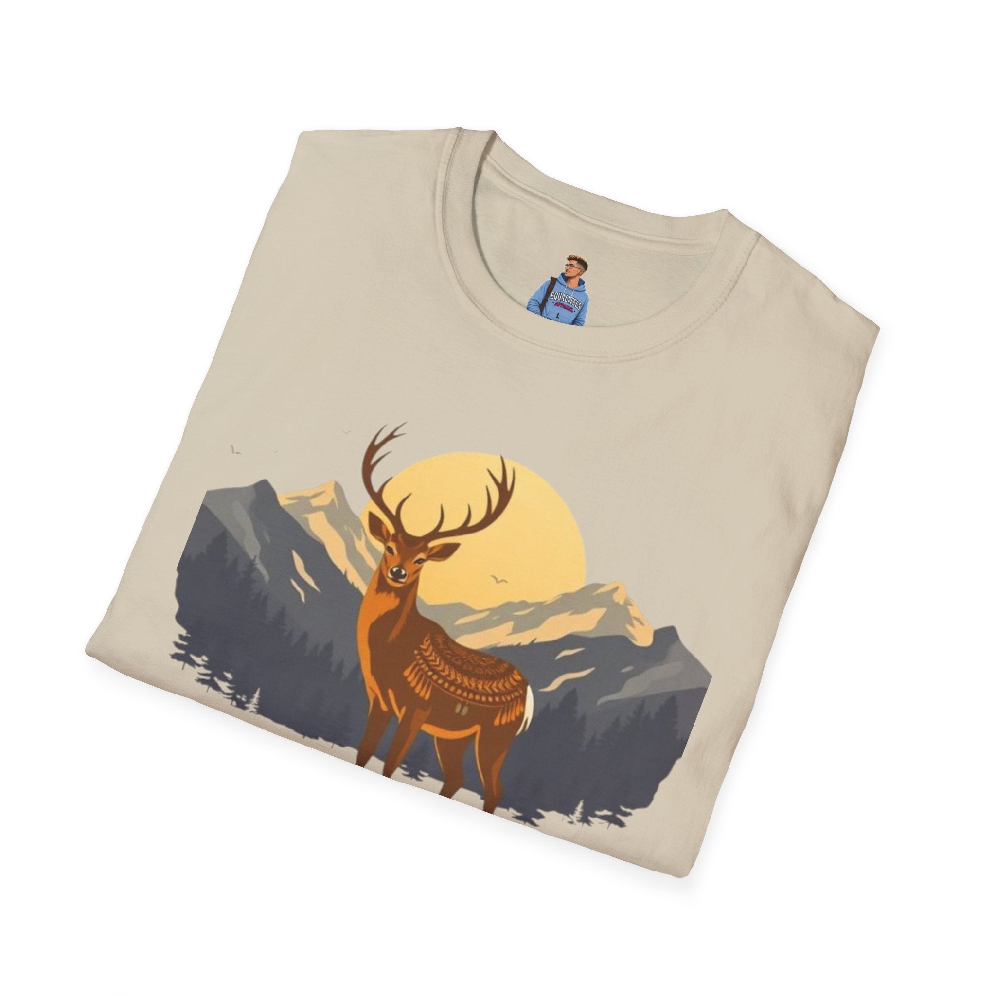 Mountain Sunset Deer Unisex Softstyle T-Shirt