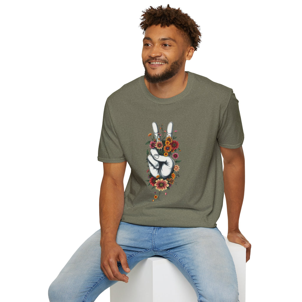 Camiseta unisex de estilo suave Grow Peace: inspiración boho, perfecta para festivales y uso diario
