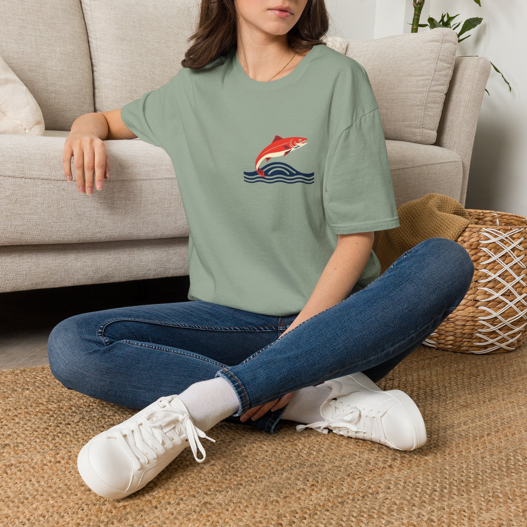 Jumping Salmon Native Pride Softstyle Unisex T-shirt
