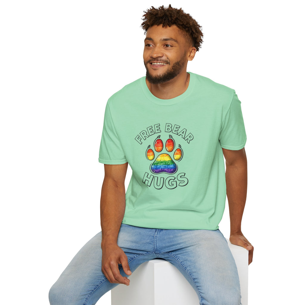 Free Bear Hugs Rainbow Paw T-Shirt