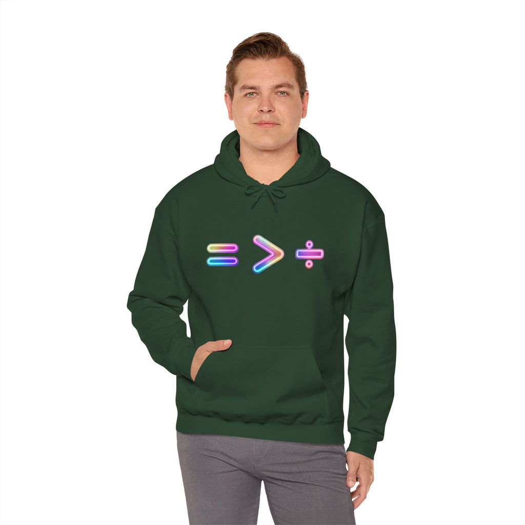 Equality is Greater than Division Neon Style Pullover Hoodie