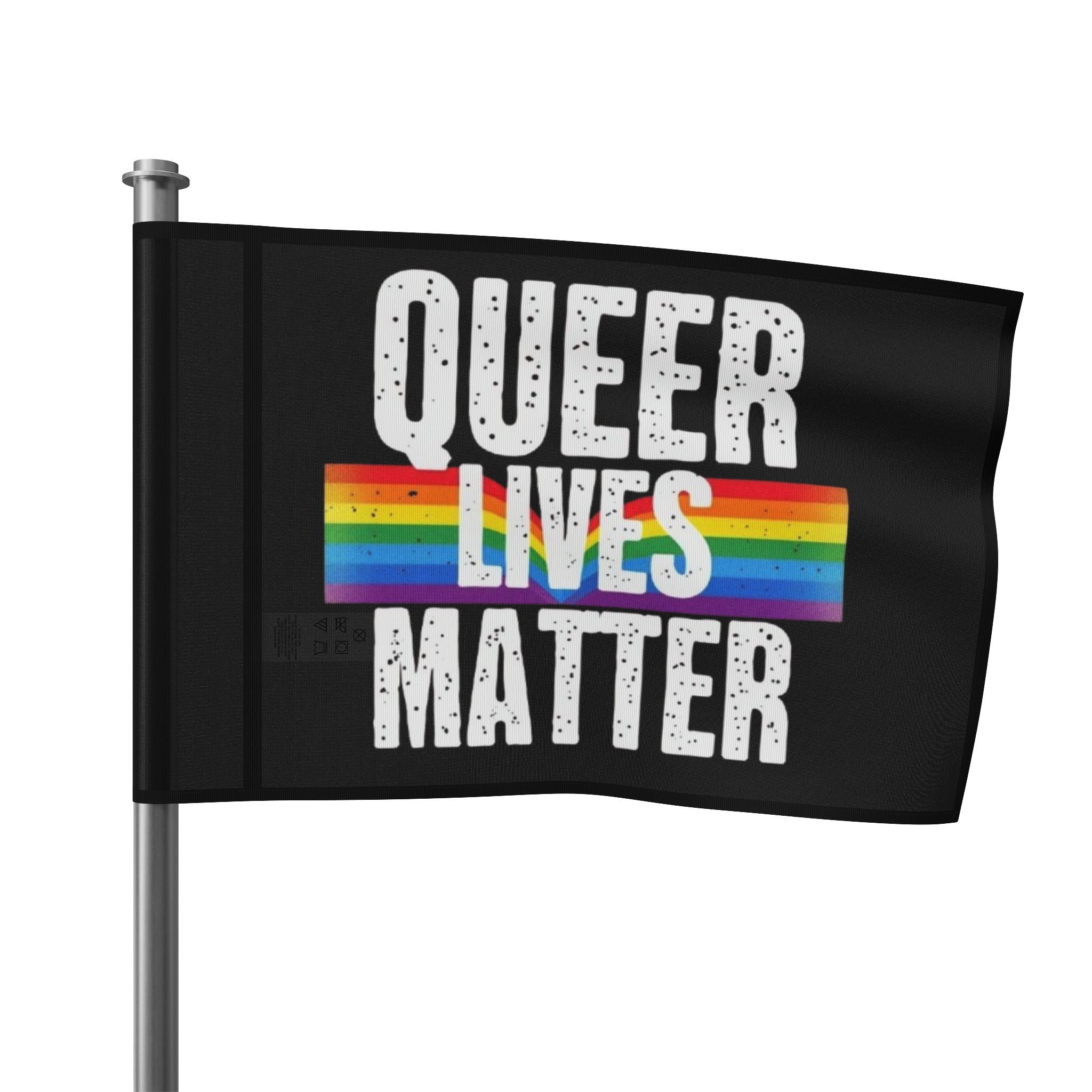 Queer Lives matter Flag - Aesthetic LGBTQ+ Banner for Celebration & Home Decor - EqualiTees.Me