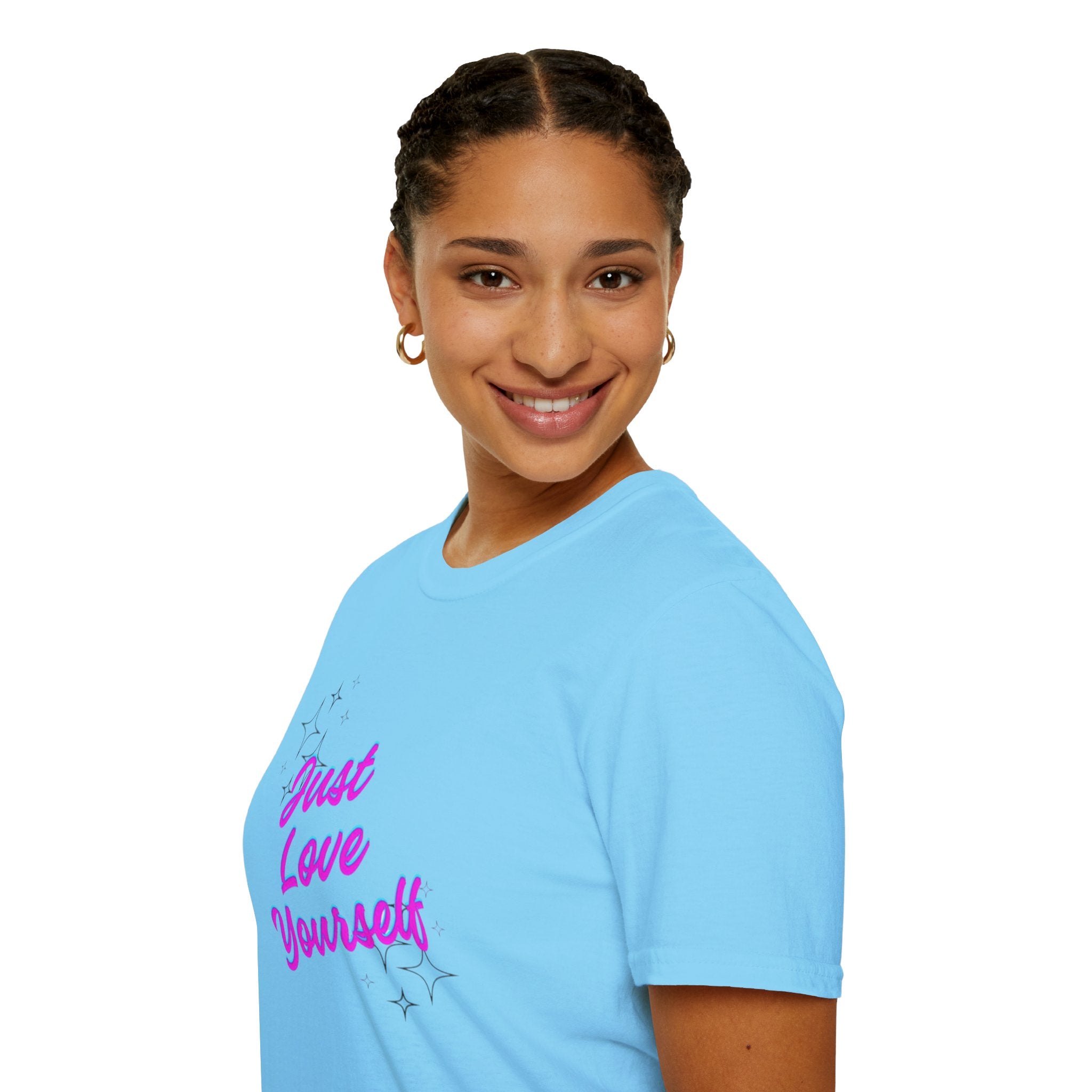 Camiseta unisex de estilo suave "Just Love Yourself": camiseta motivacional para el amor propio