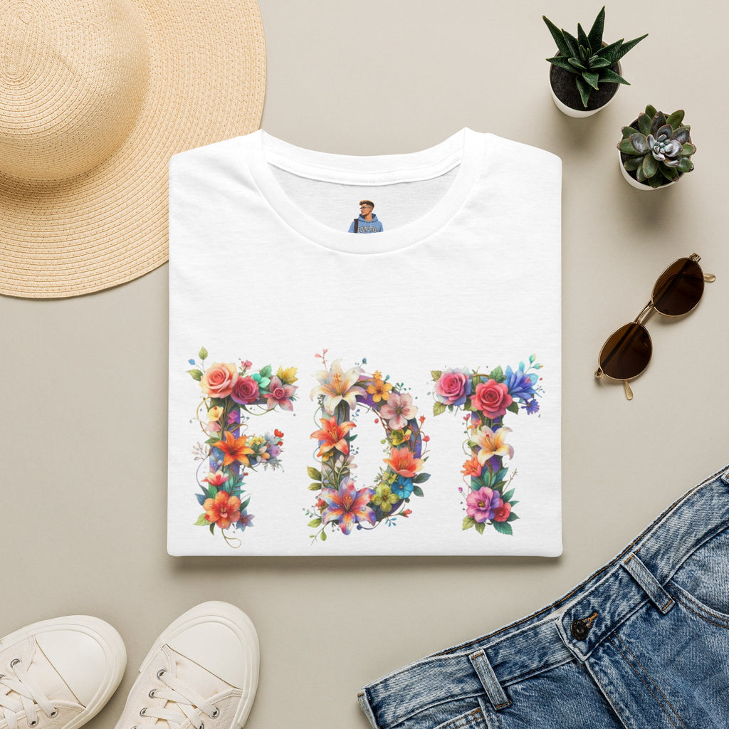 FDT Bold Floral Typography T-Shirt