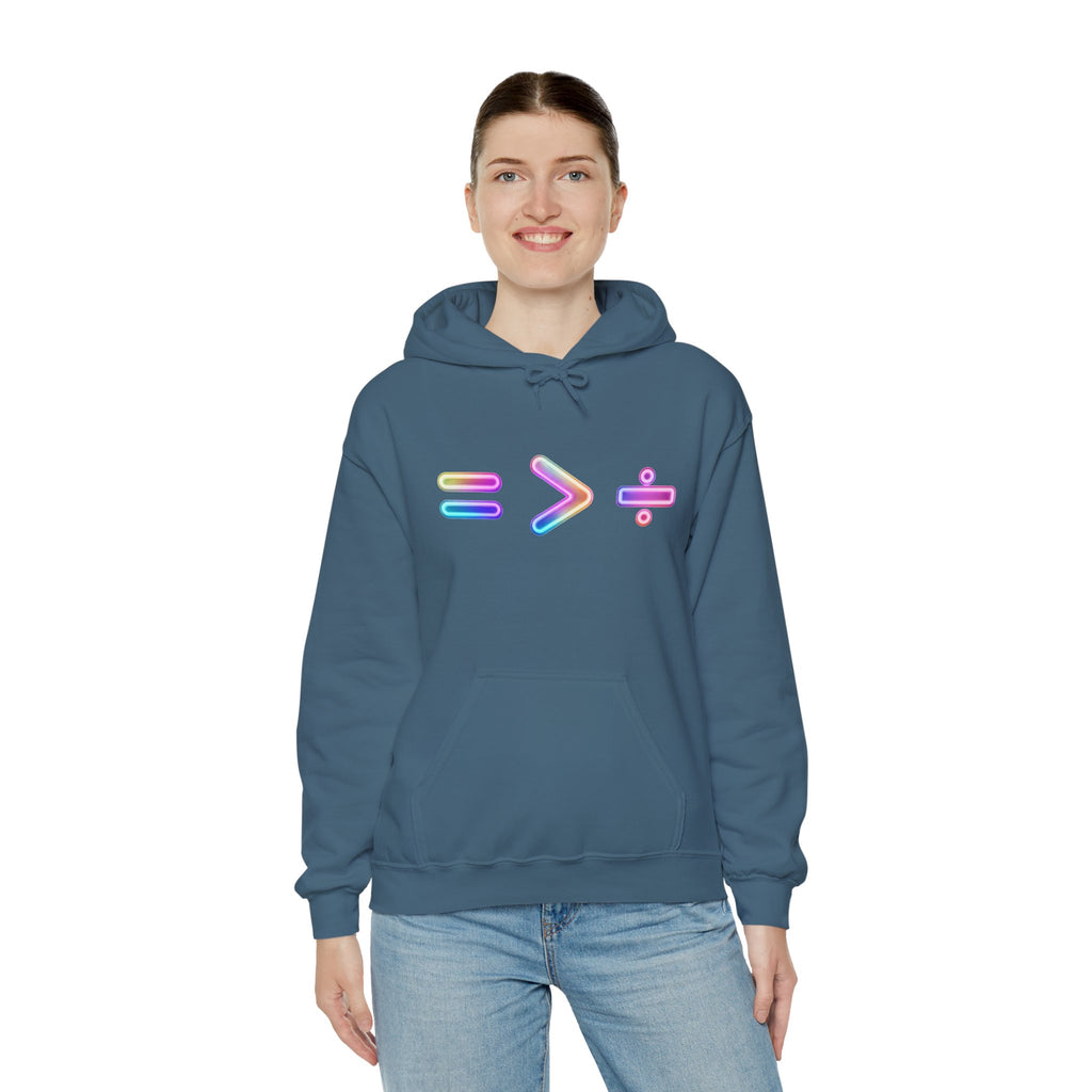 Equality is Greater than Division Neon Style Pullover Hoodie