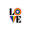 Die-Cut Stickers - Rainbow LOVE - EqualiTees.Me