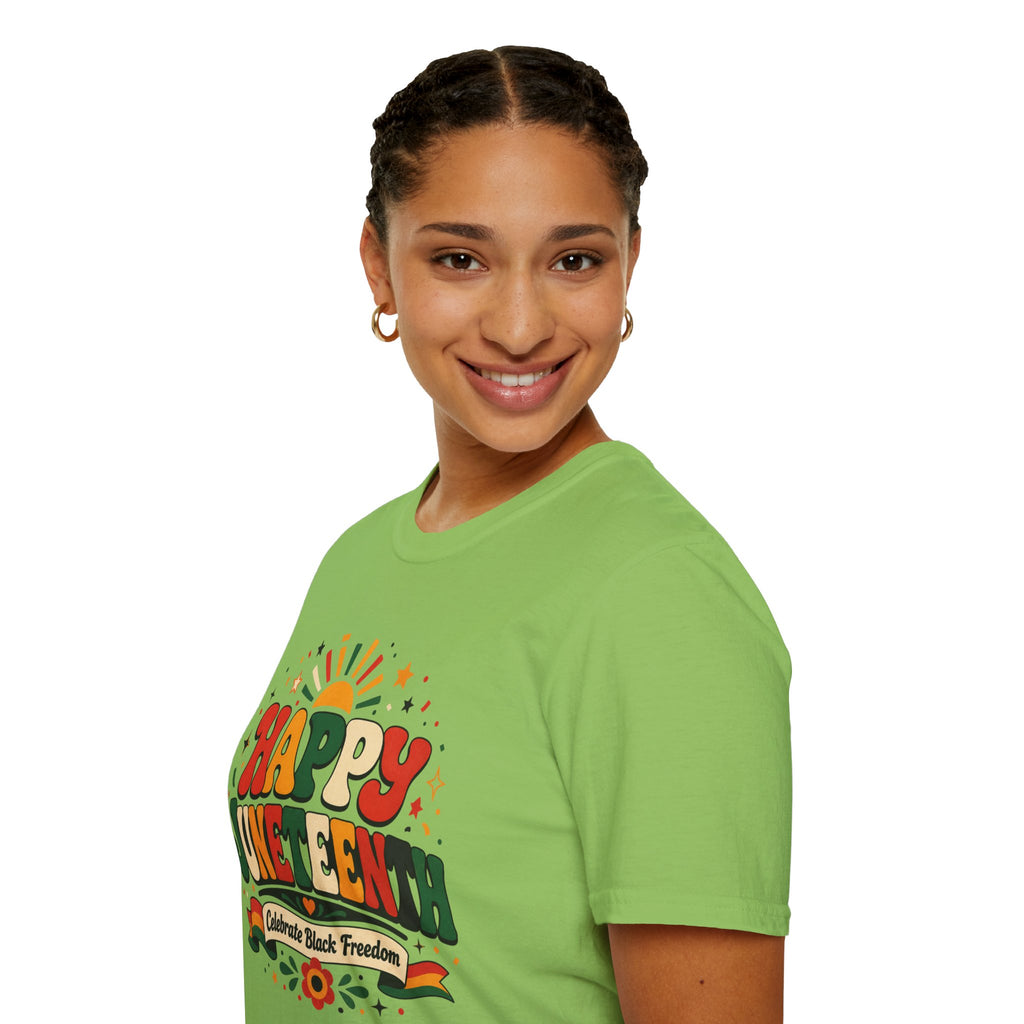 Juneteenth T-Shirt - "Happy Juneteenth" Retro Celebration Tee