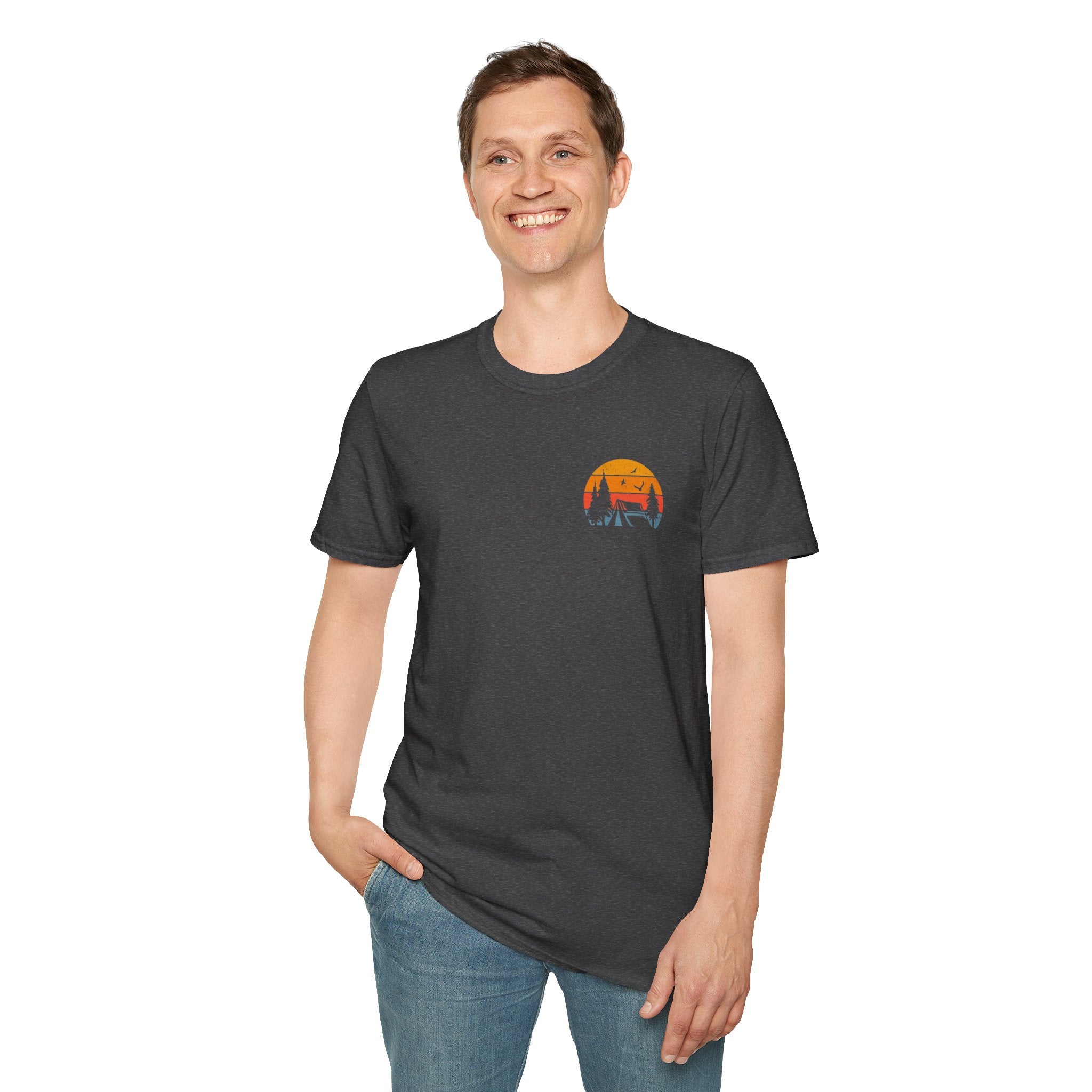 Unisex Softstyle T-Shirt - 'I'd Rather Be Camping' Adventure Tee