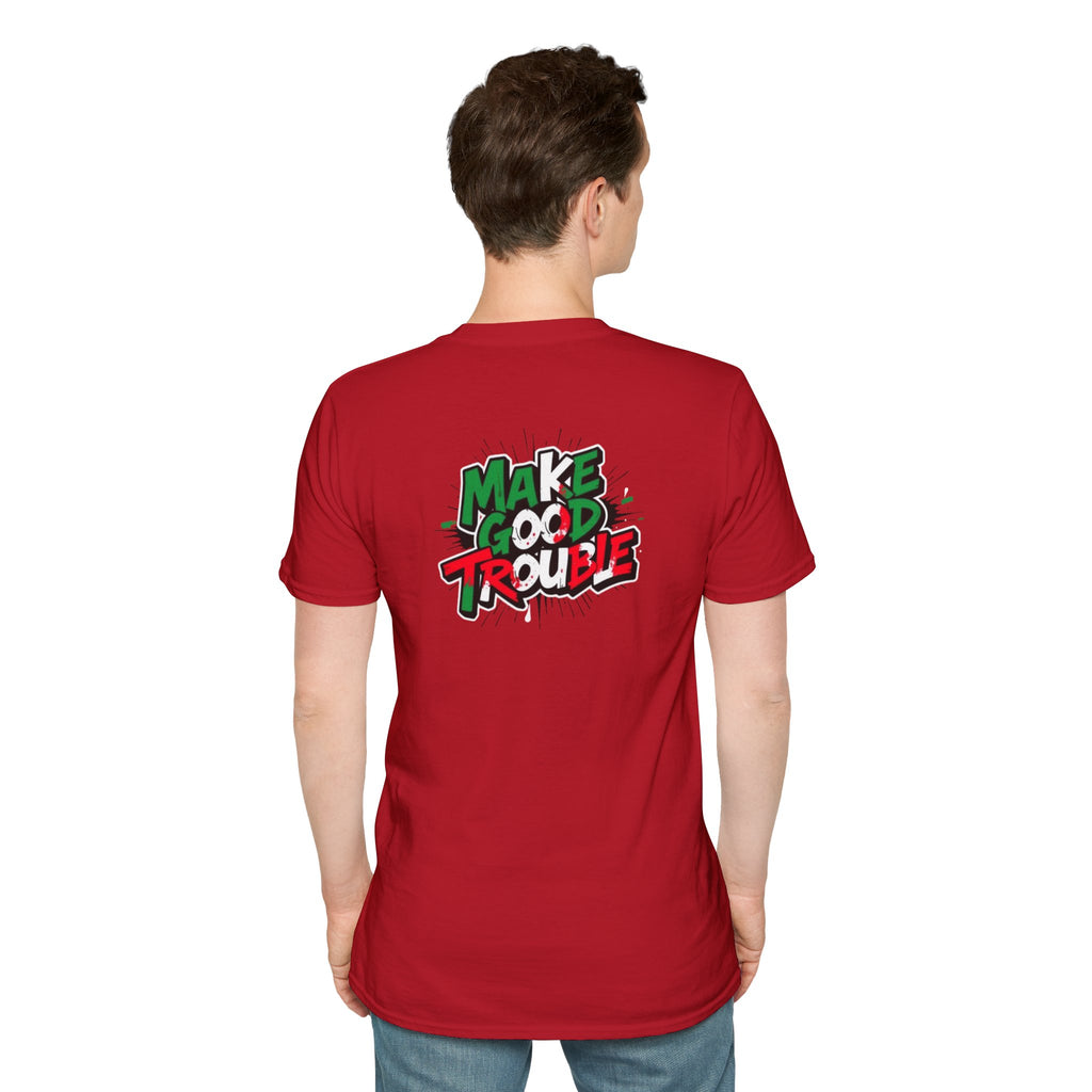 Camiseta unisex de estilo suave Make Good Trouble | Divertida camiseta gráfica para activistas y creadores de tendencias