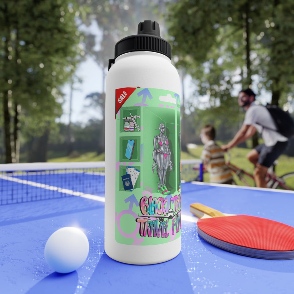 BTTF - Black Trans Travel Fund Logo Stainless Steel Sports Water Bottle