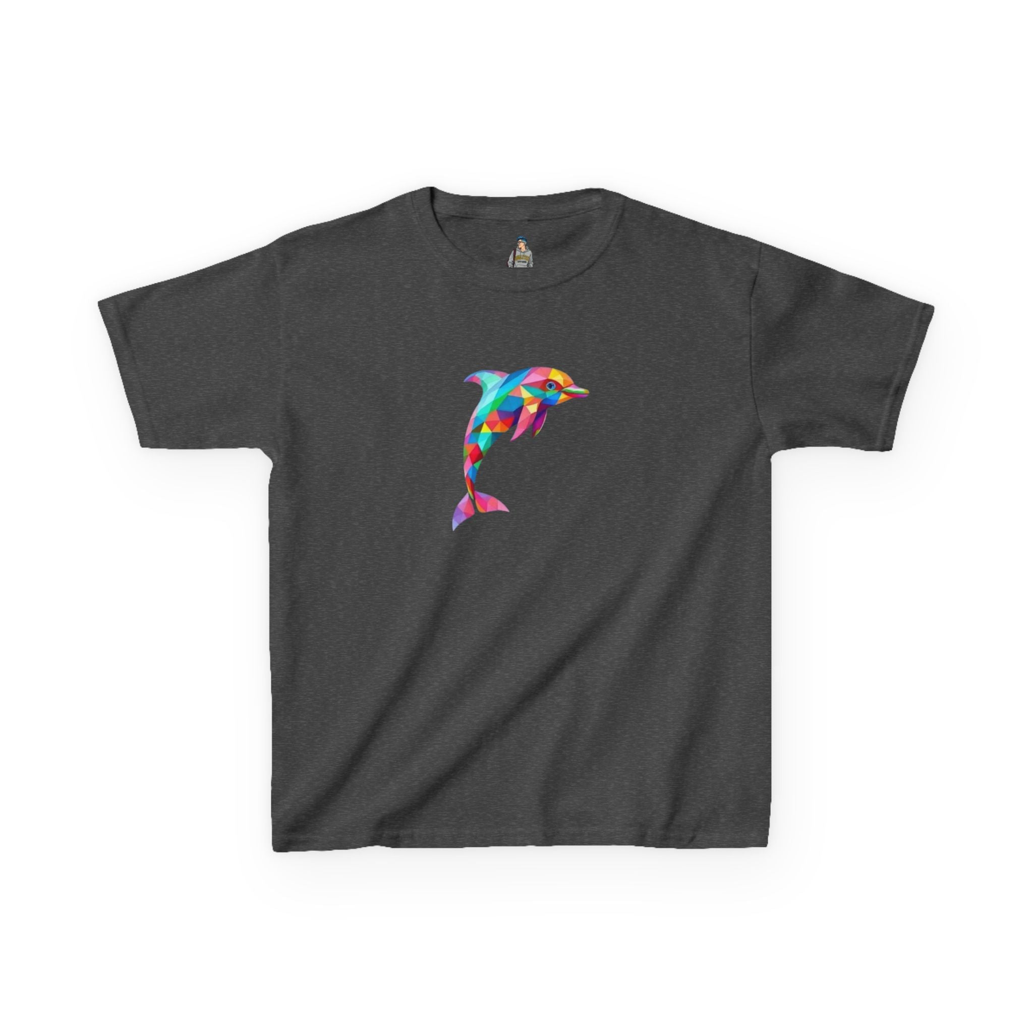 Colorful Fractal Dolphin Kids Heavy Cotton Tee - EqualiTees.Me