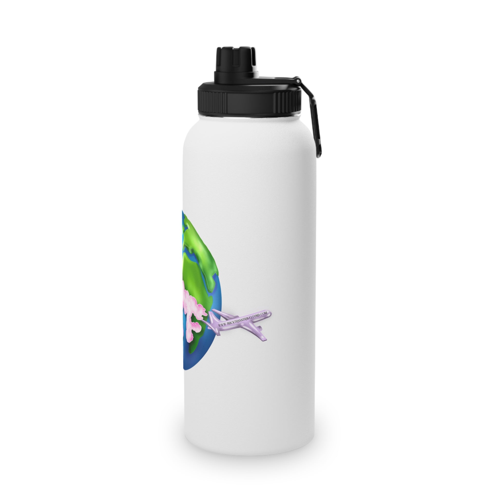 BTTF - Black Trans Travel Fund Logo Stainless Steel Sports Water Bottle