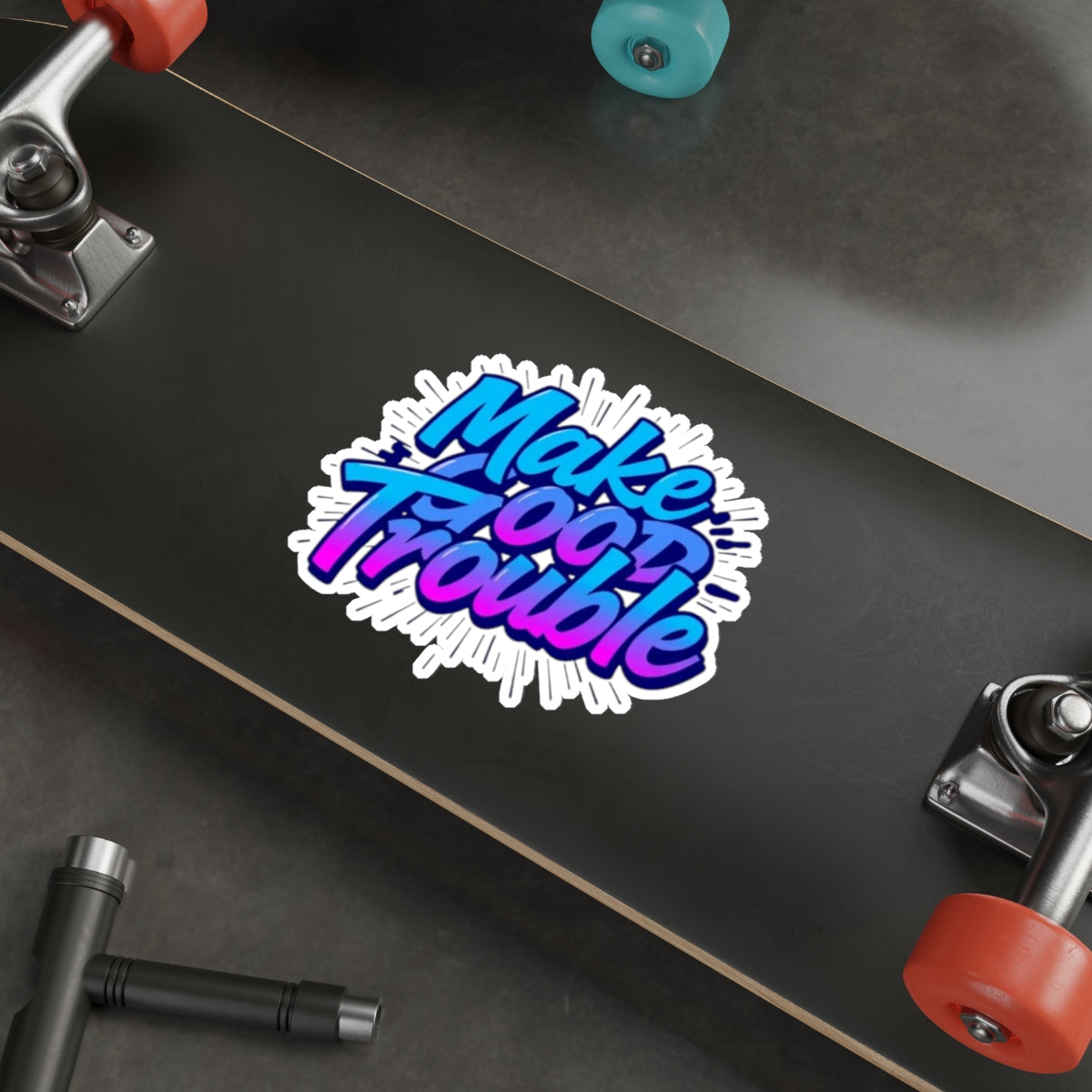 Die-Cut Stickers -  Make Good Trouble-Blue and Purple Text - EqualiTees.Me