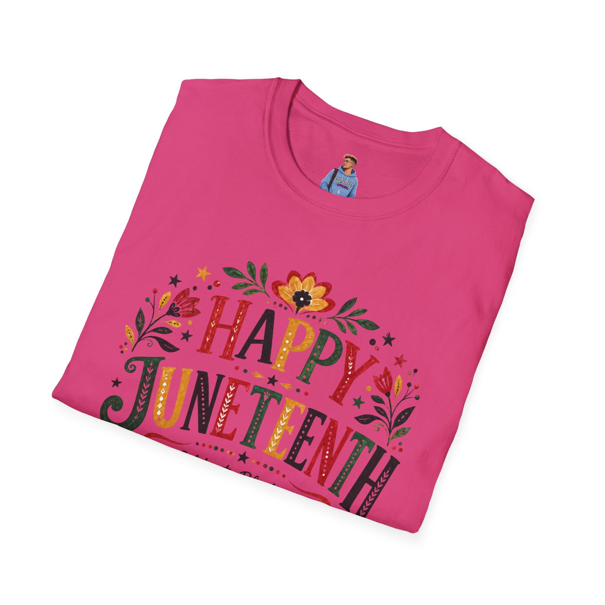Juneteenth T-Shirt — "Happy Juneteenth" Floral Celebration Tee