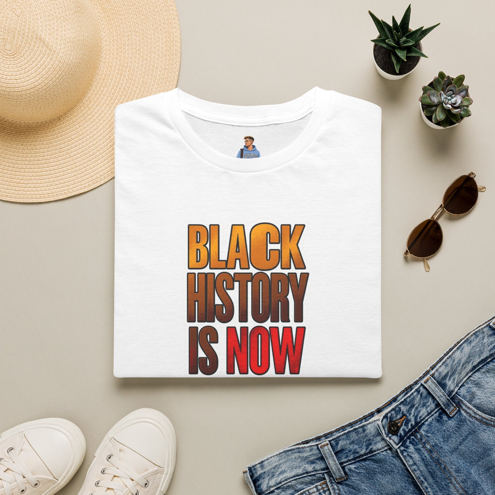 Camiseta unisex Softstyle: camiseta inspiradora "La historia negra es ahora"