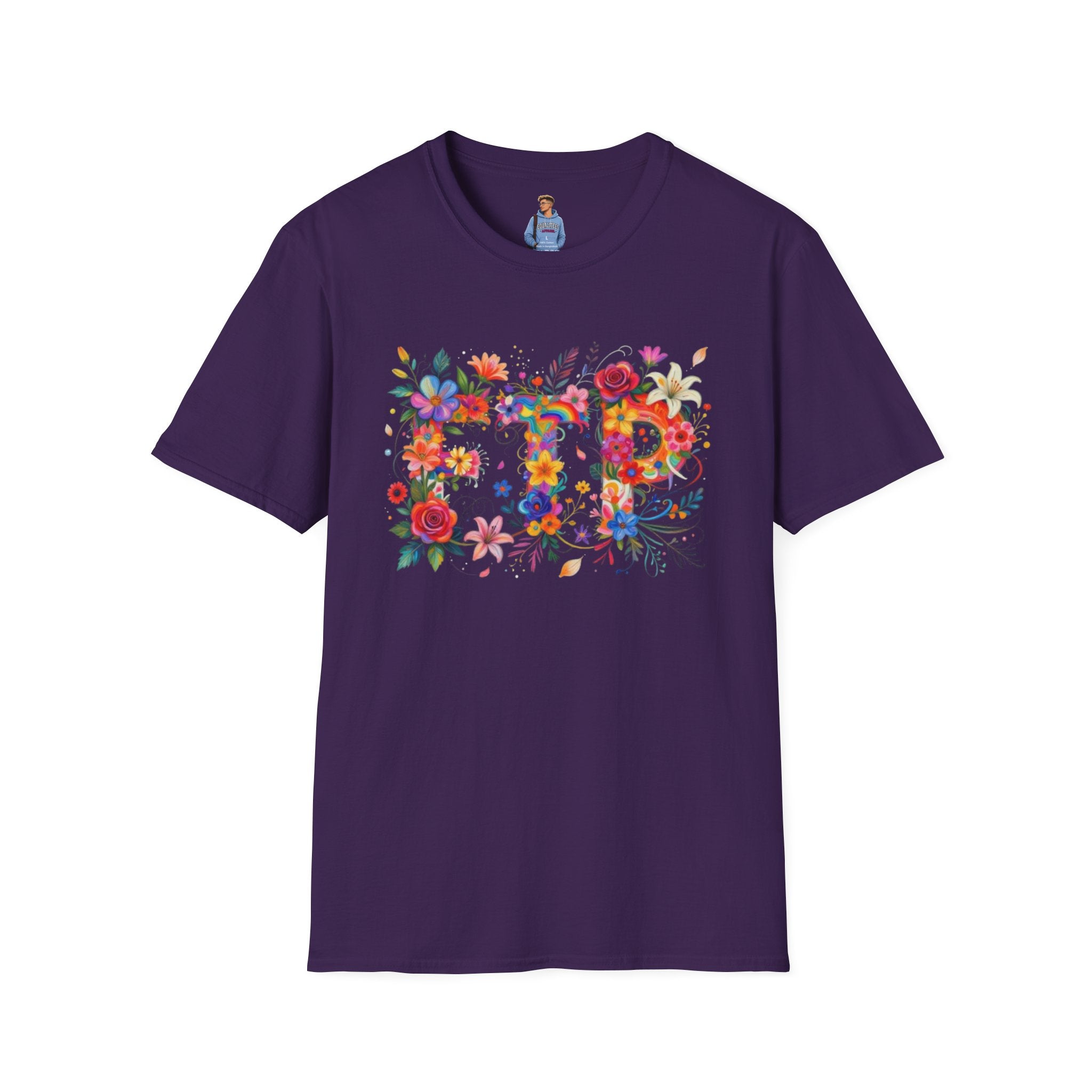 Floral 'FTP' Graphic T-Shirt