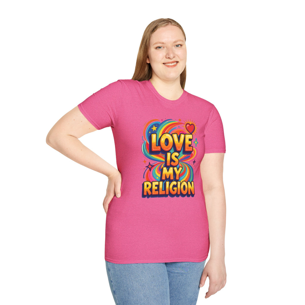 Love Is My Religion Retro Rainbow Graphic T-shirt