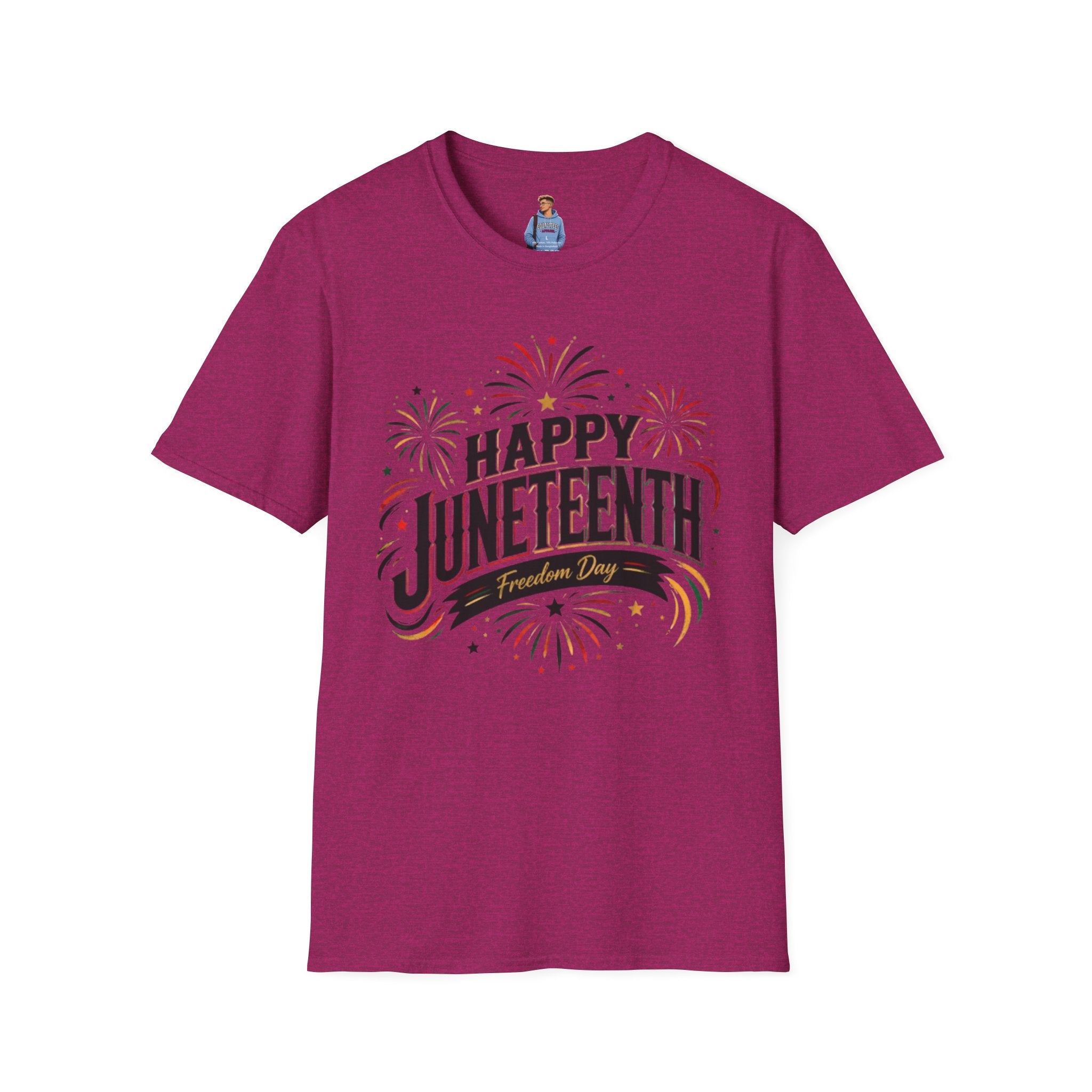 Juneteenth T-Shirt - "Happy Juneteenth" Fireworks Celebration Tee