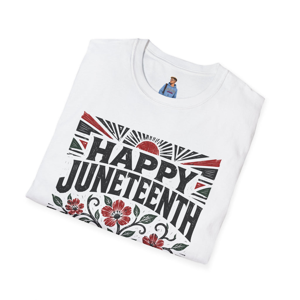 Juneteenth T-Shirt — "Happy Juneteenth" Floral Freedom Tee