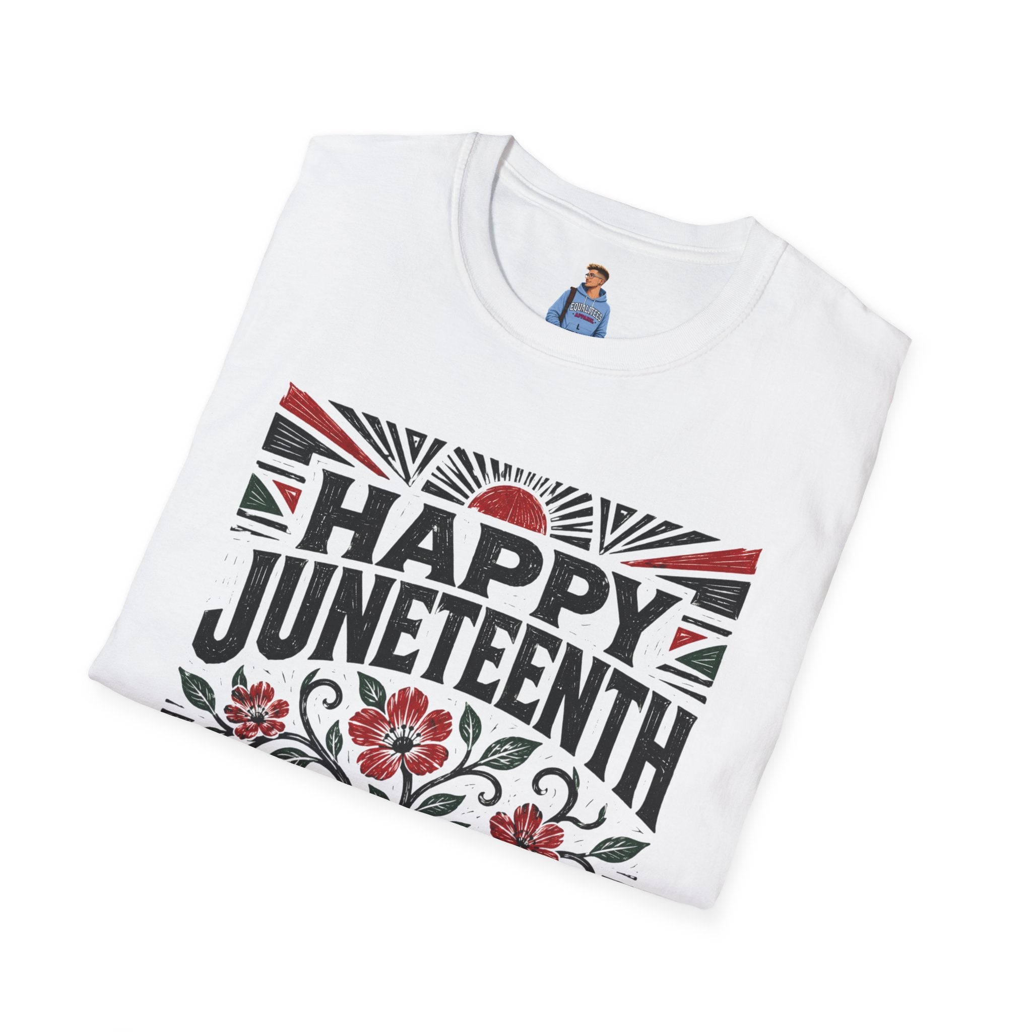 Juneteenth T-Shirt — "Happy Juneteenth" Floral Freedom Tee