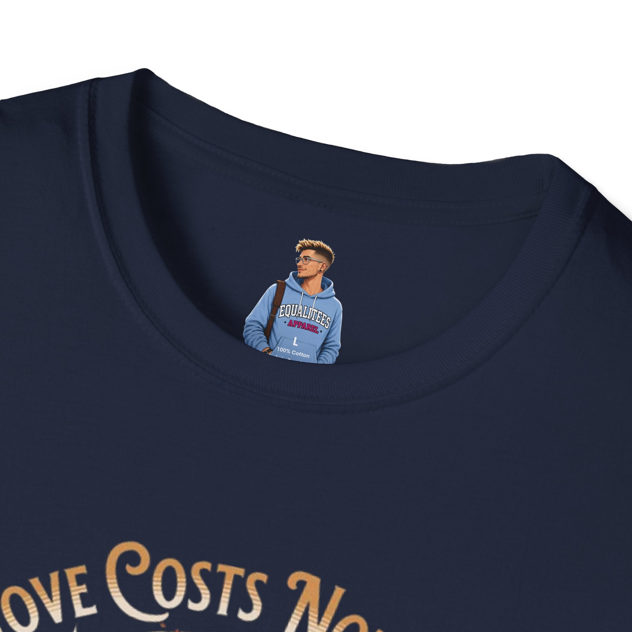 Unisex Softstyle T-Shirt - Love Costs Nothing, Give It Away Floral Peace Design