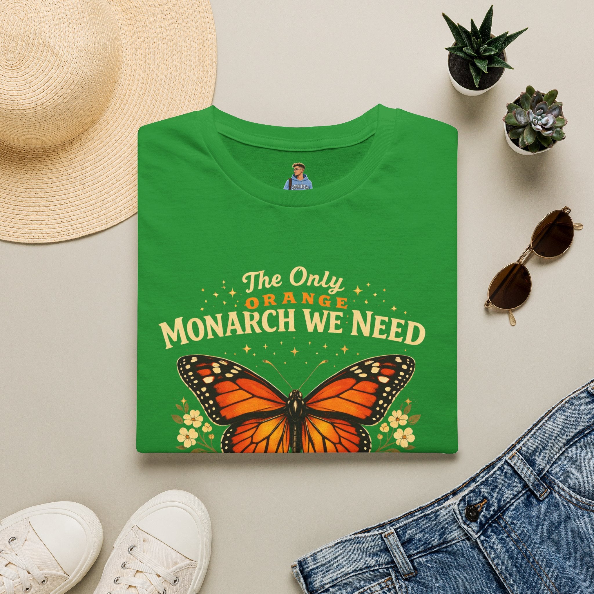 Monarch Butterfly T-Shirt — "The Only Orange Monarch We Need" No Kings Tee