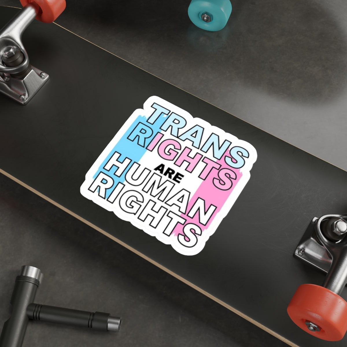 Die-Cut Stickers - TRANS RIGHTS ARE HUMAN RIGHTS - EqualiTees.Me