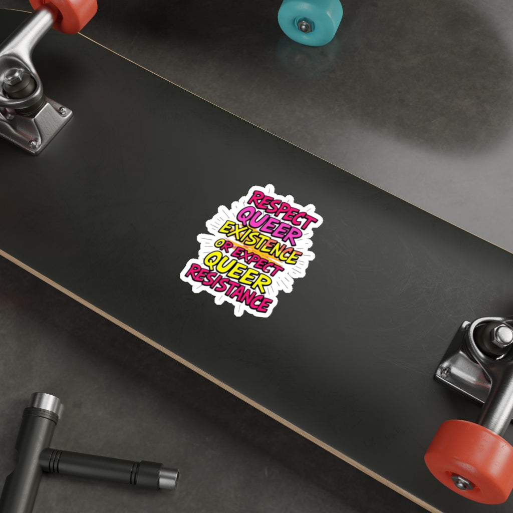 RESPECT QUEER EXISTENCE Die-Cut Sticker - EqualiTees.Me