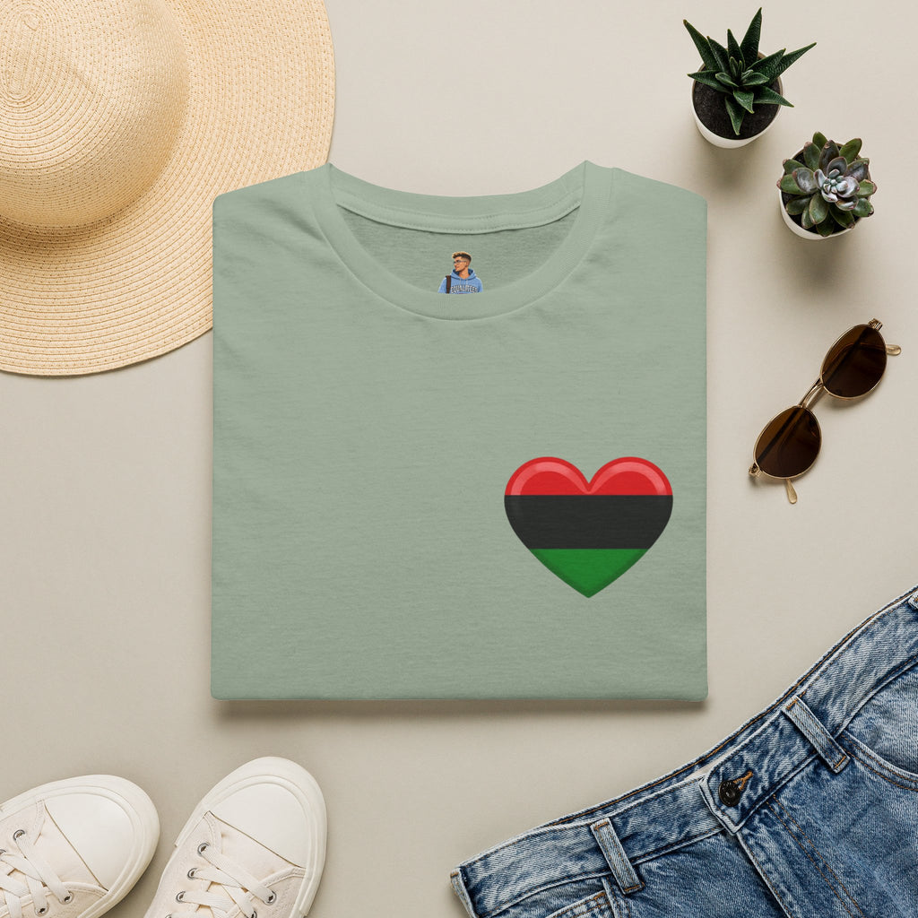 Camiseta unisex de estilo suave Unity and Heritage con corazón panafricano